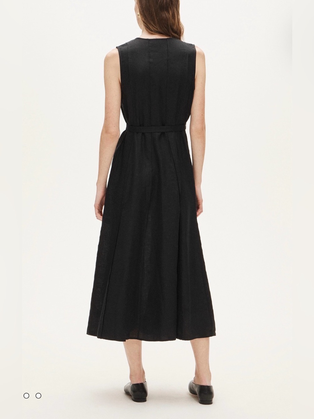 J.Crew Seamed Linen Dress With Removable Belt Black Size L NWT - Picture 3 of 12
